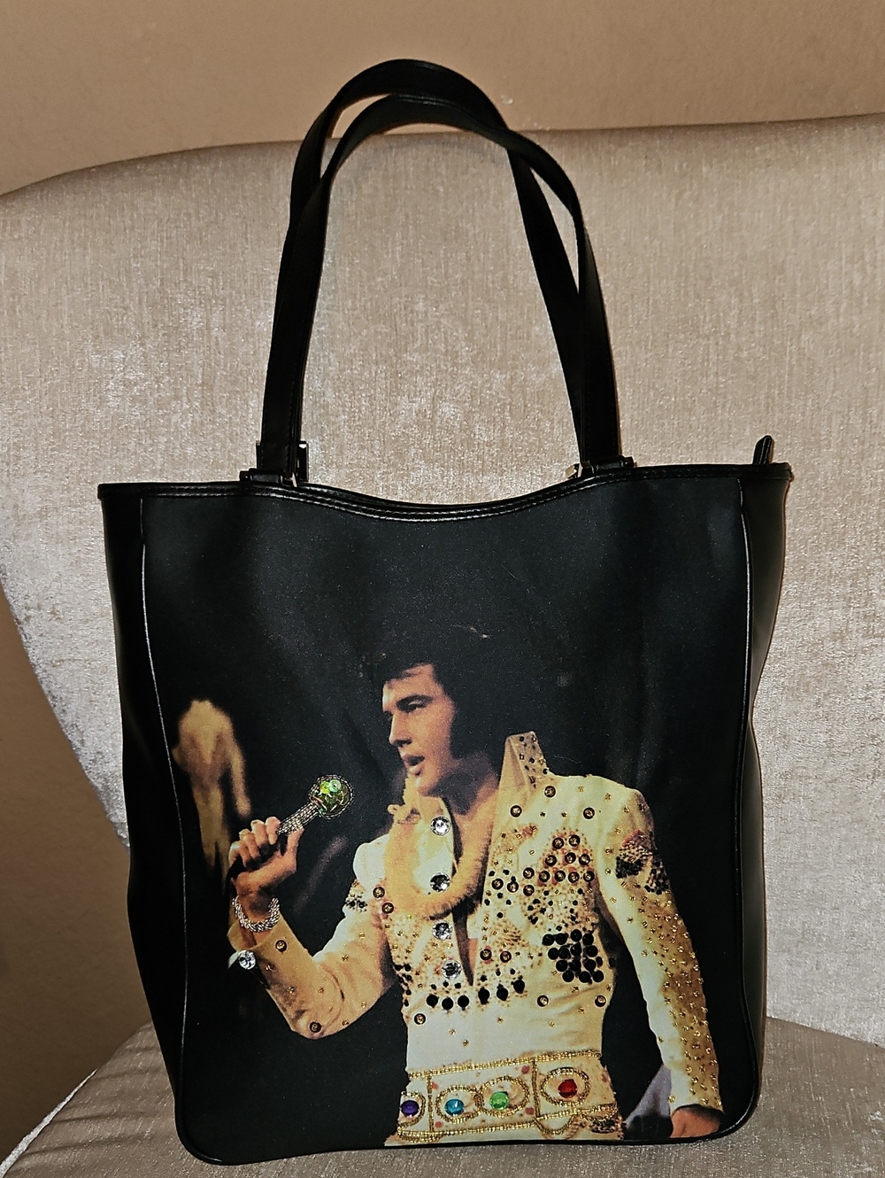 Black Elvis Graphic Tote Bag And Wallet NWT